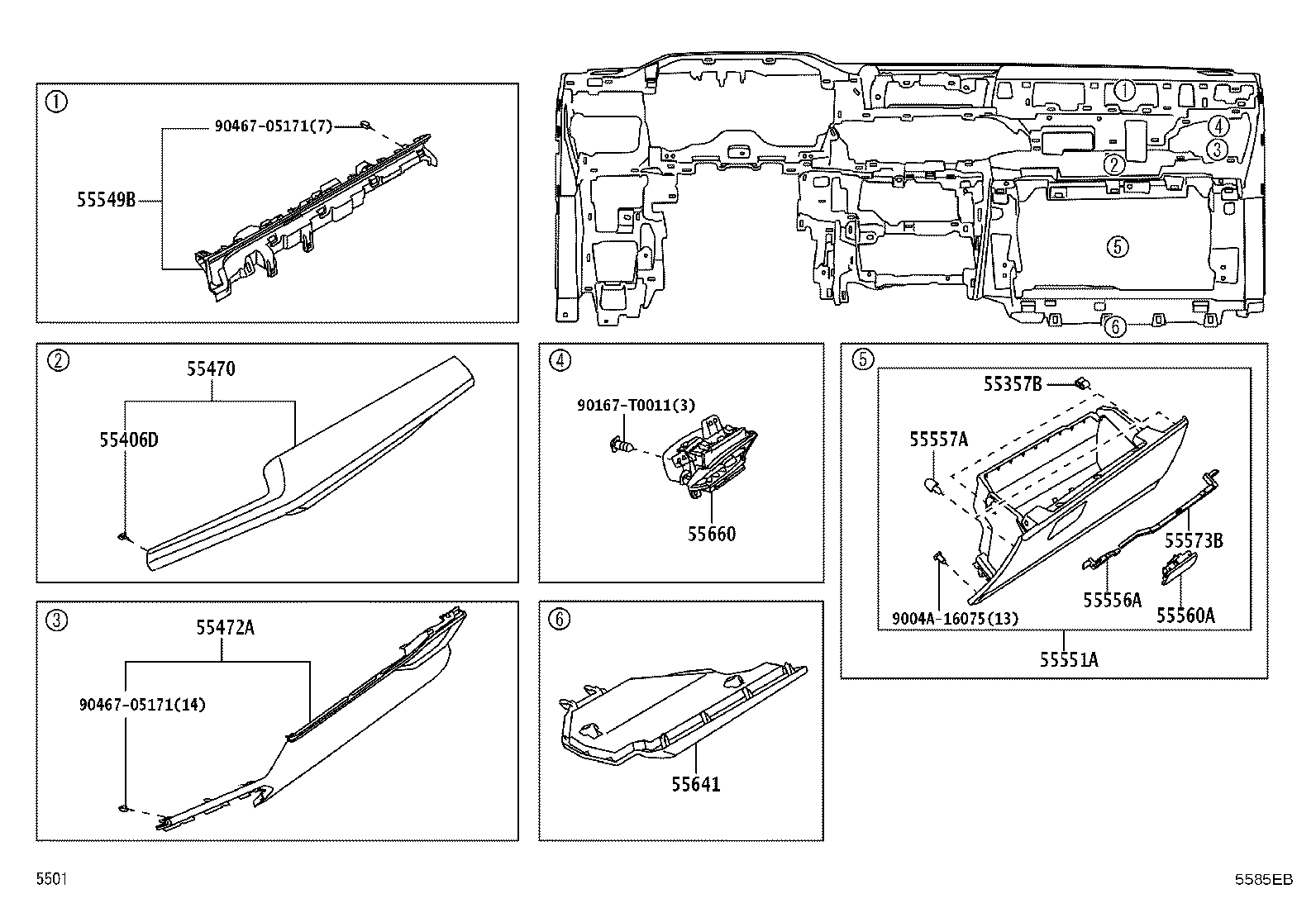 55355-BZ260 CUSHION, INSTRUMENT PANEL product image