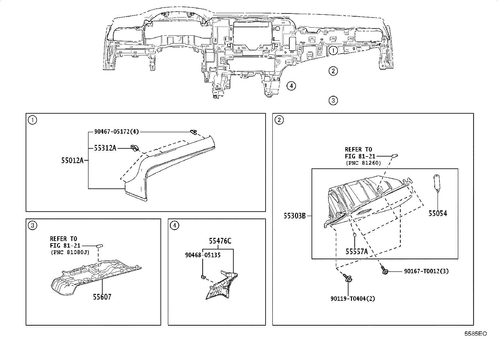 55307-06290 BRACE SUB-ASSY, INSTRUMENT PANEL, NO.2 product image