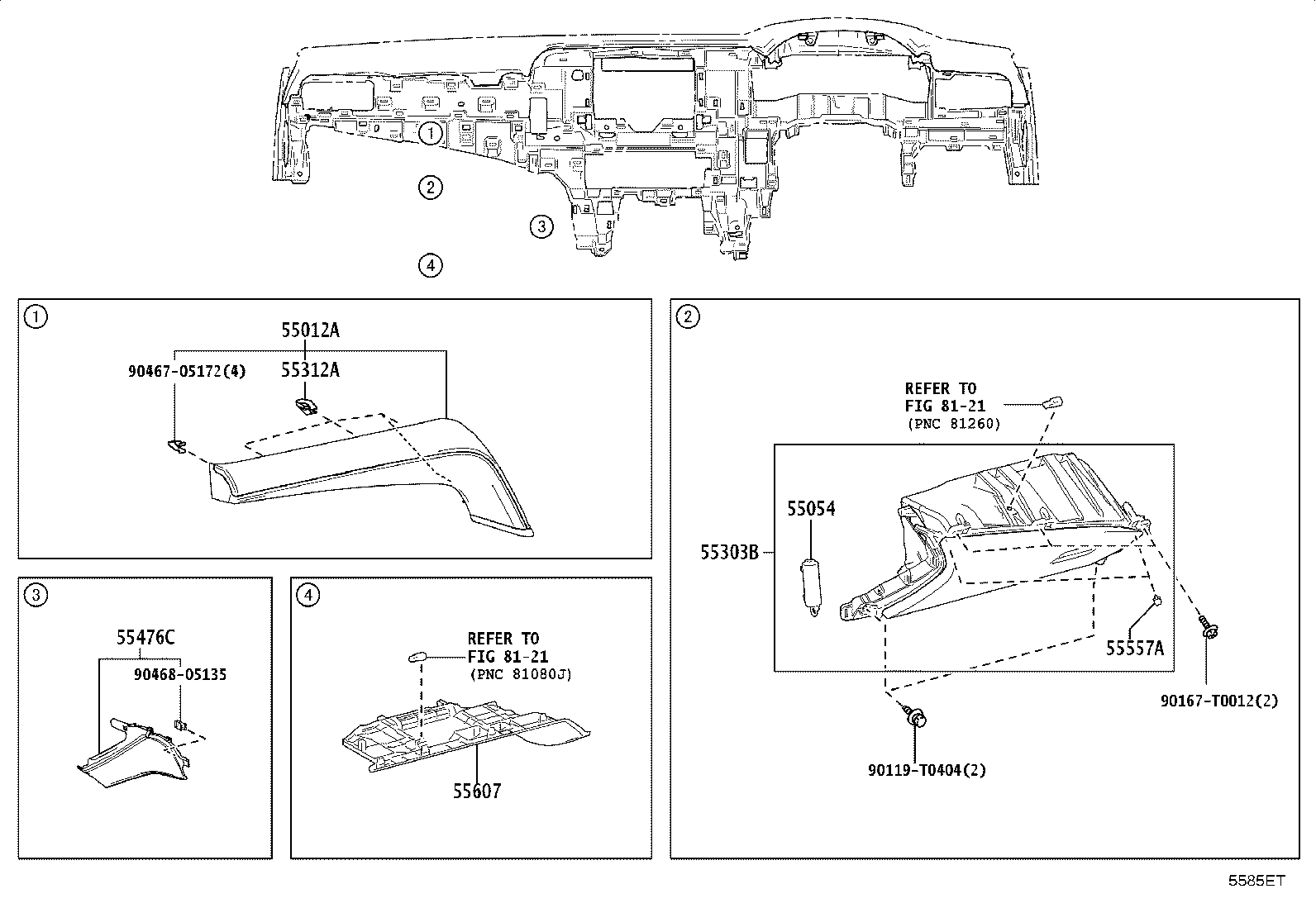 55307-06290 BRACE SUB-ASSY, INSTRUMENT PANEL, NO.2 product image