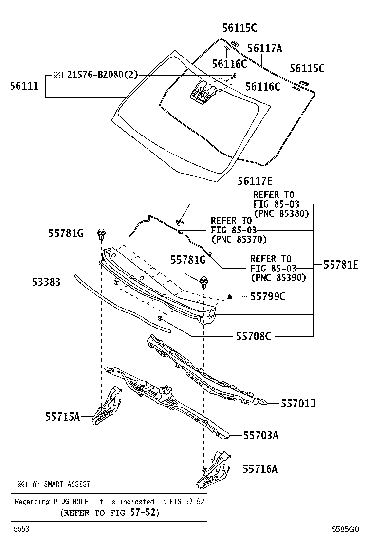 53383-BZ140 SEAL, HOOD TO COWL TOP product image