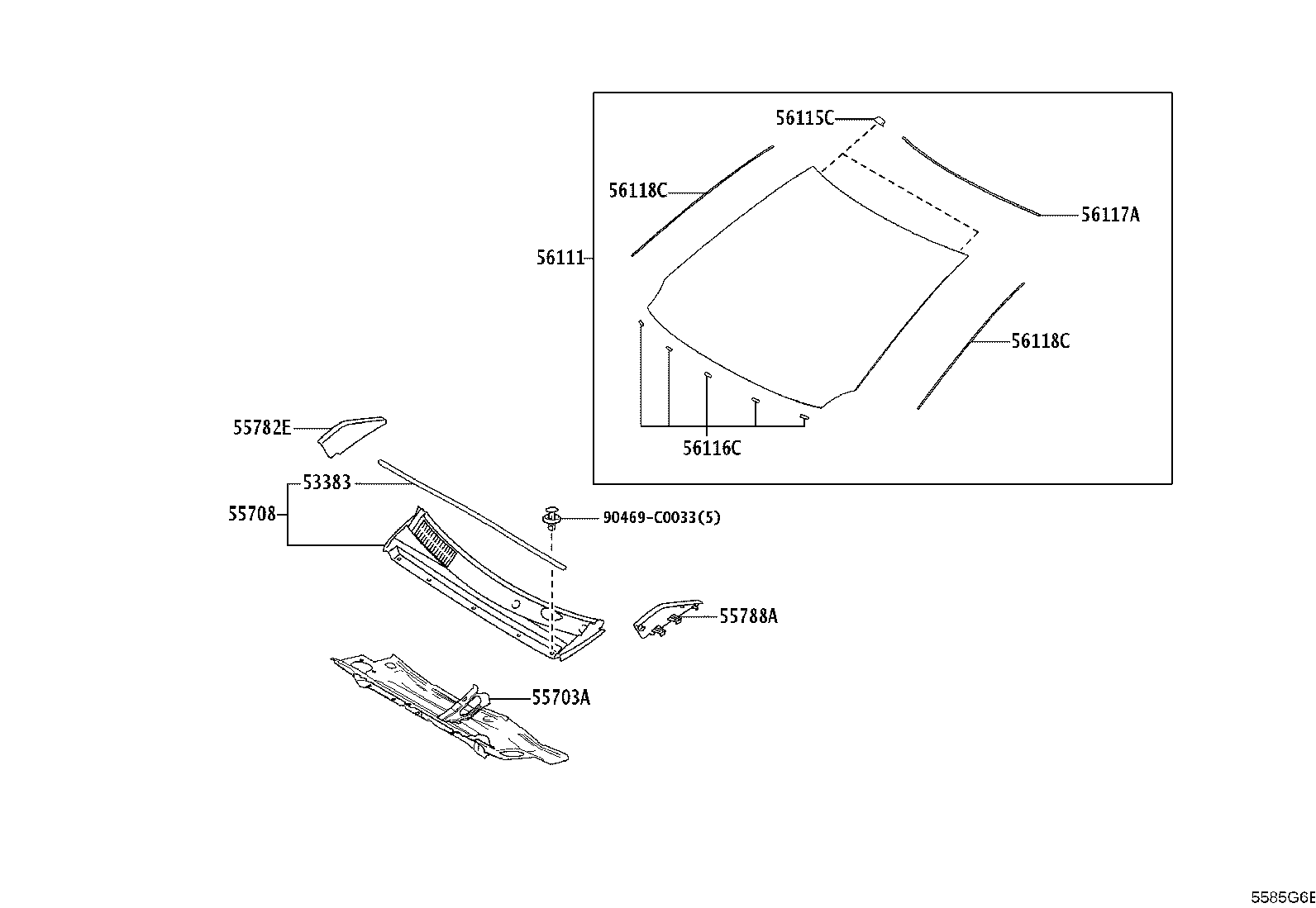55703-YL010 PANEL SUB-ASSY, COWL TOP, INNER product image