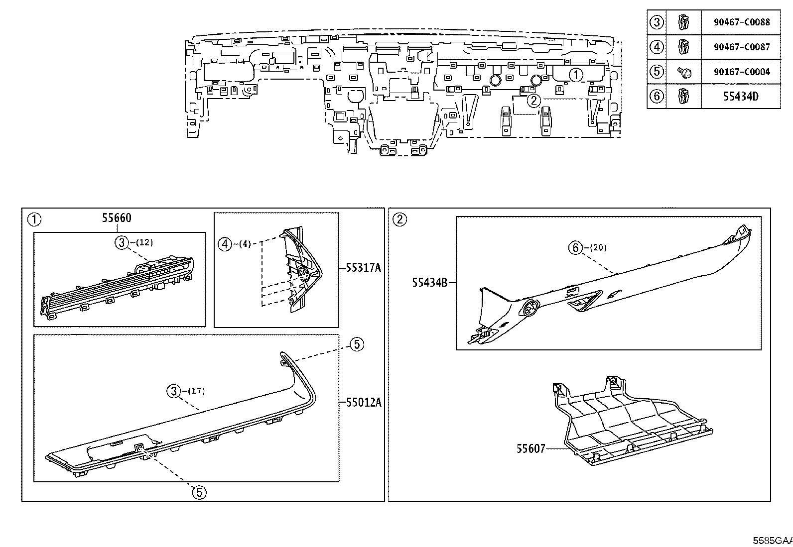 55306-YL010 BRACE SUB-ASSY, INSTRUMENT PANEL, NO.1 product image