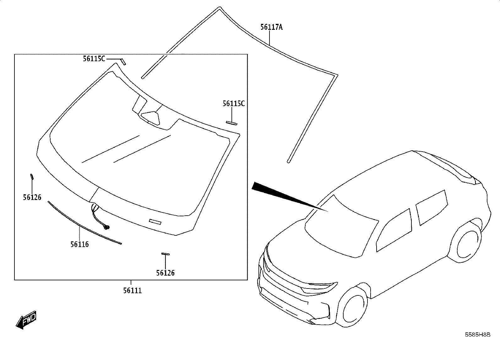 55701-WC023 PANEL SUB-ASSY, COWL TOP, OUTER product image