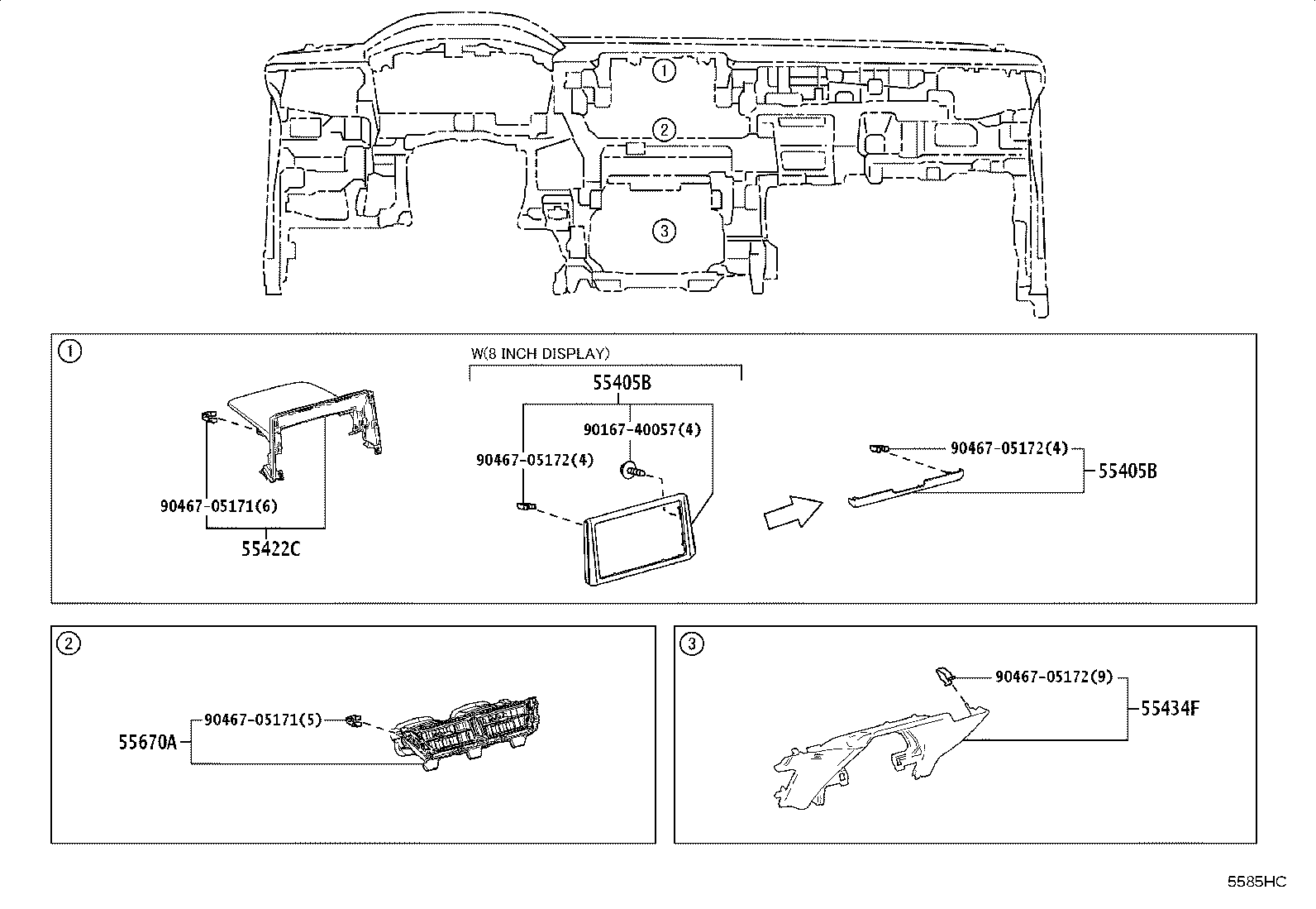 55475-16050-C2 GARNISH, INSTRUMENT CLUSTER FINISH PANEL, NO.2 product image