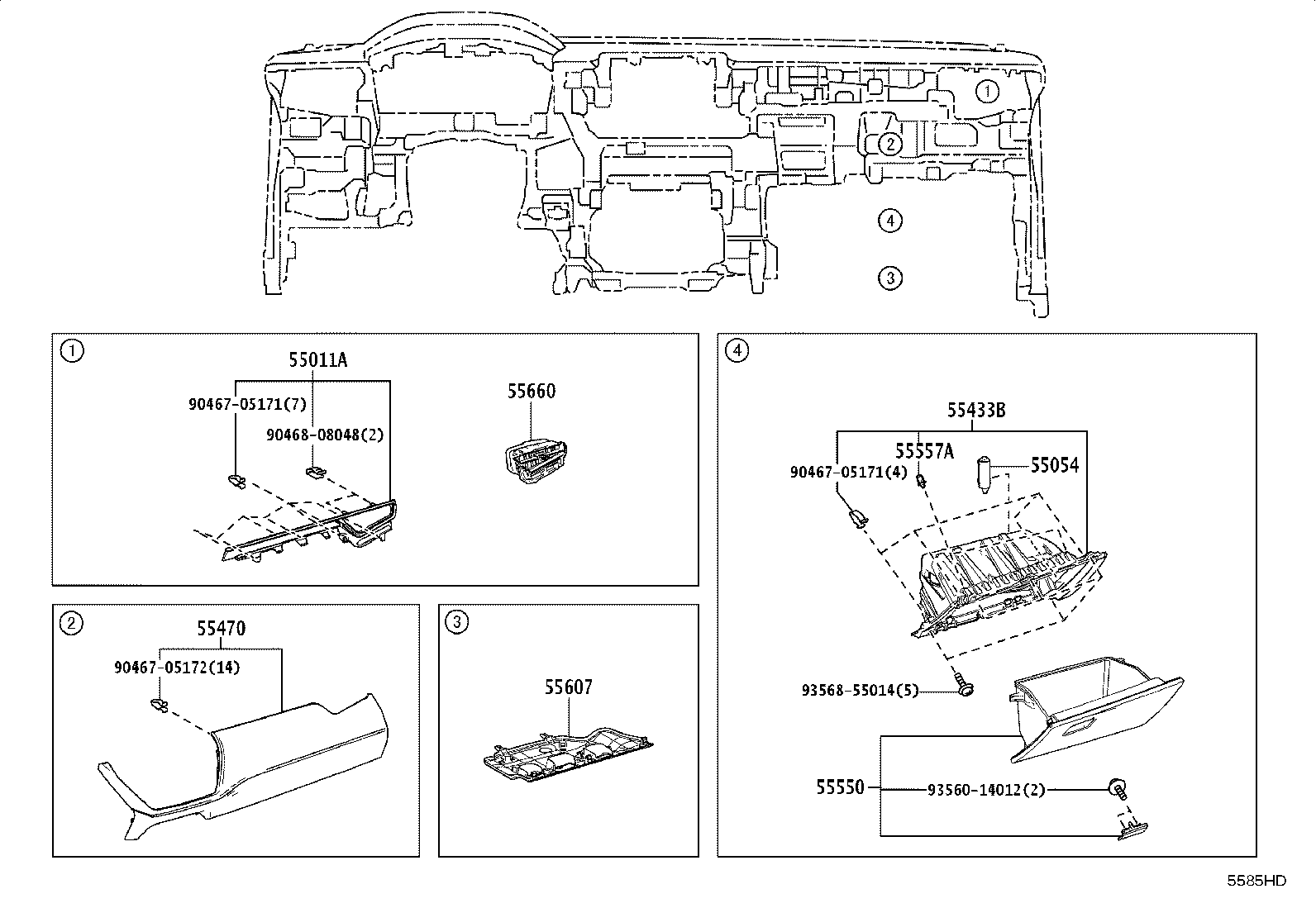 55475-16050-C2 GARNISH, INSTRUMENT CLUSTER FINISH PANEL, NO.2 product image