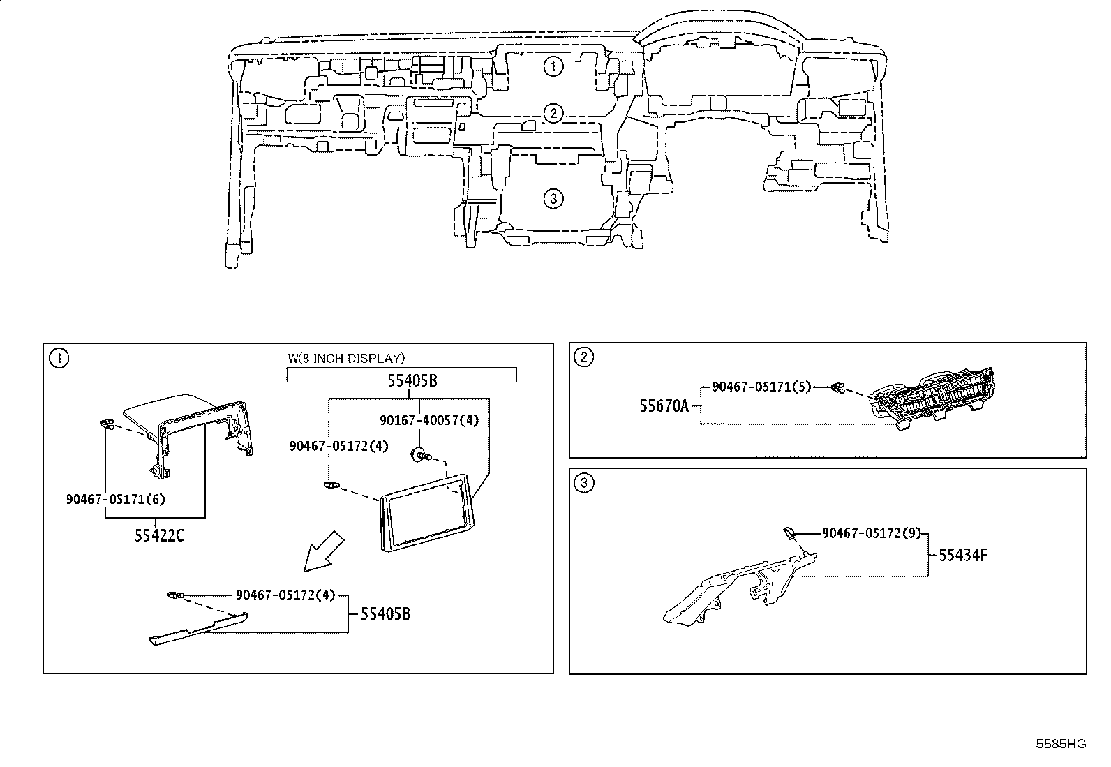 55475-16050-C2 GARNISH, INSTRUMENT CLUSTER FINISH PANEL, NO.2 product image
