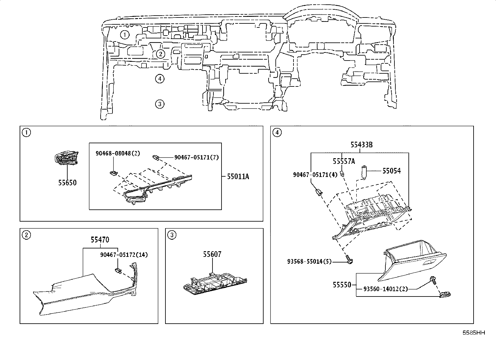 55475-16050-C2 GARNISH, INSTRUMENT CLUSTER FINISH PANEL, NO.2 product image