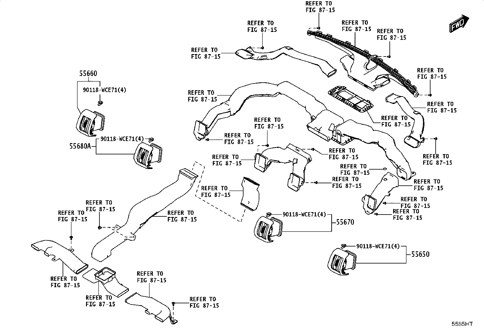 55045-WC023 PANEL SUB-ASSY, INSTRUMENT PANEL FINISH, LOWER product image