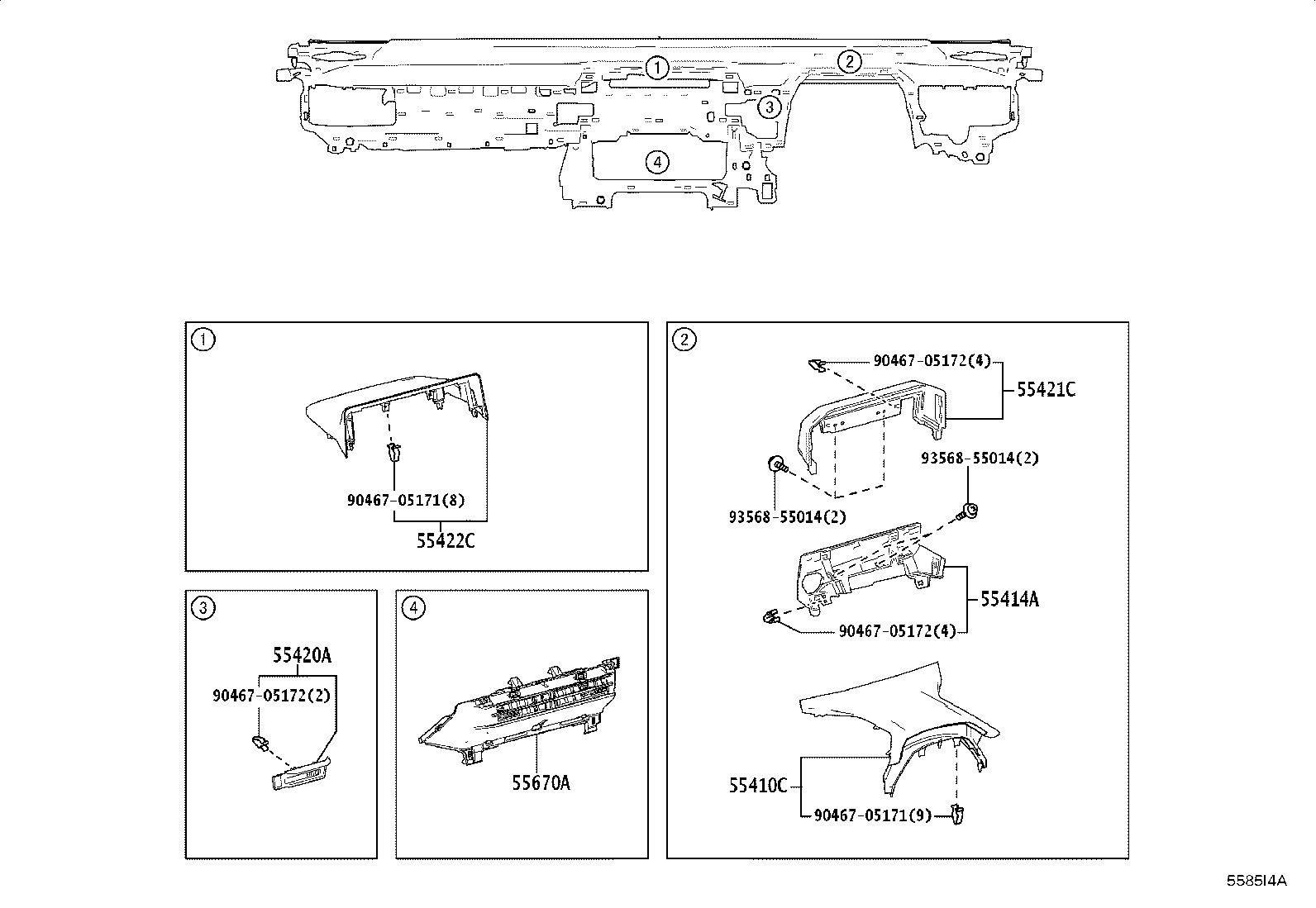 55330-42410 REINFORCEMENT ASSY, INSTRUMENT PANEL product image