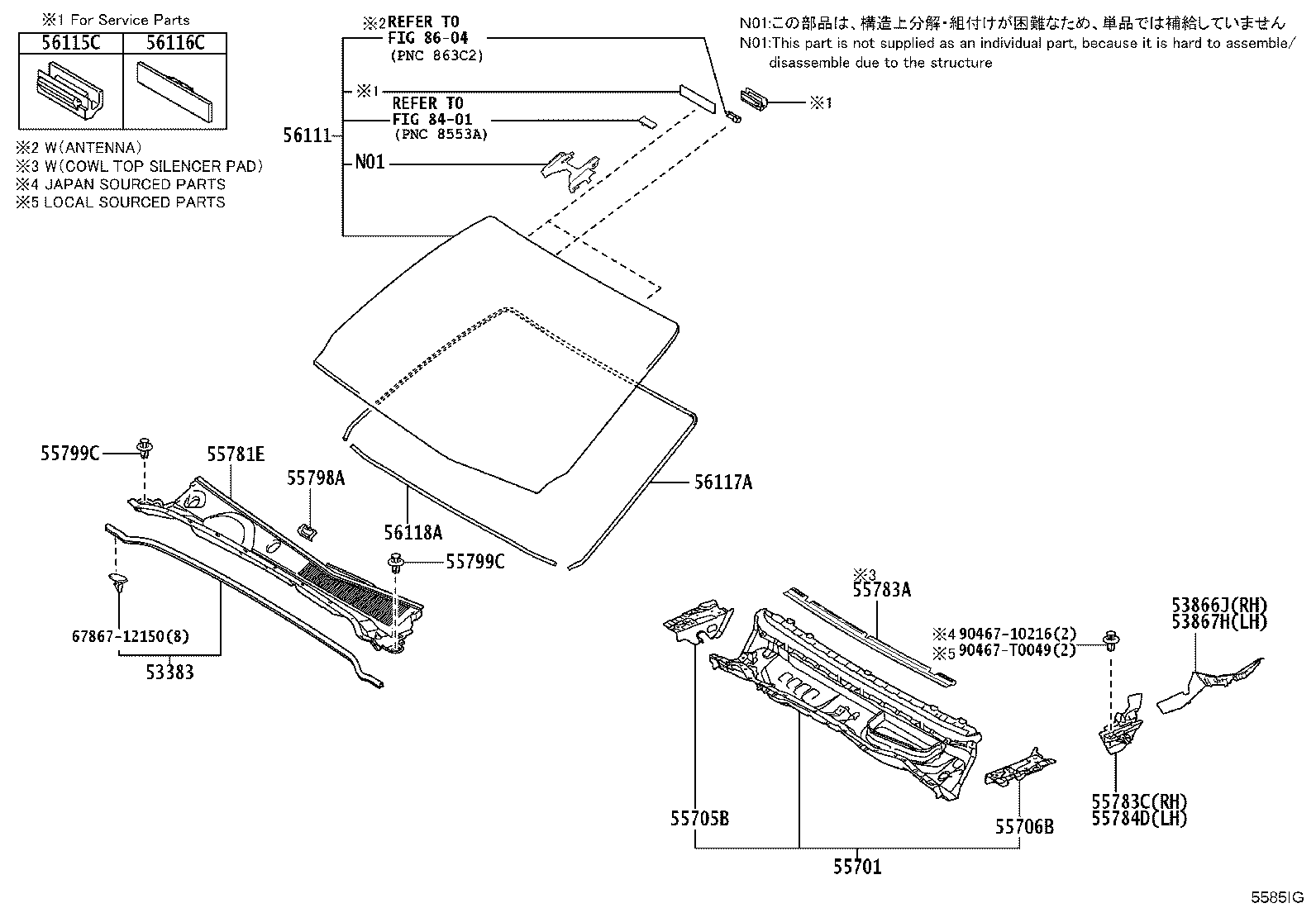 56101-F0290 GLASS, WINDSHIELD product image