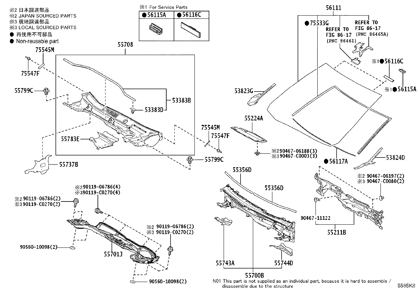 55211-0A080 SILENCER, FRONT PANEL product image