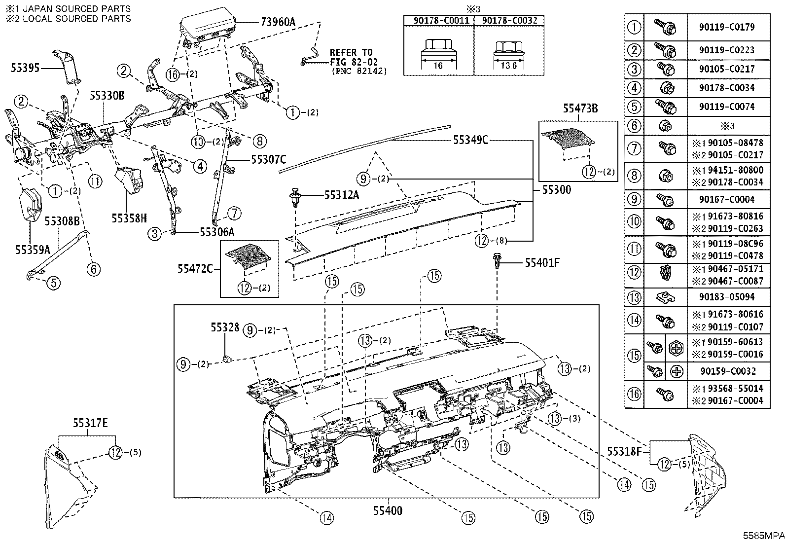55650-02730 REGISTER ASSY, INSTRUMENT PANEL, NO.1 product image