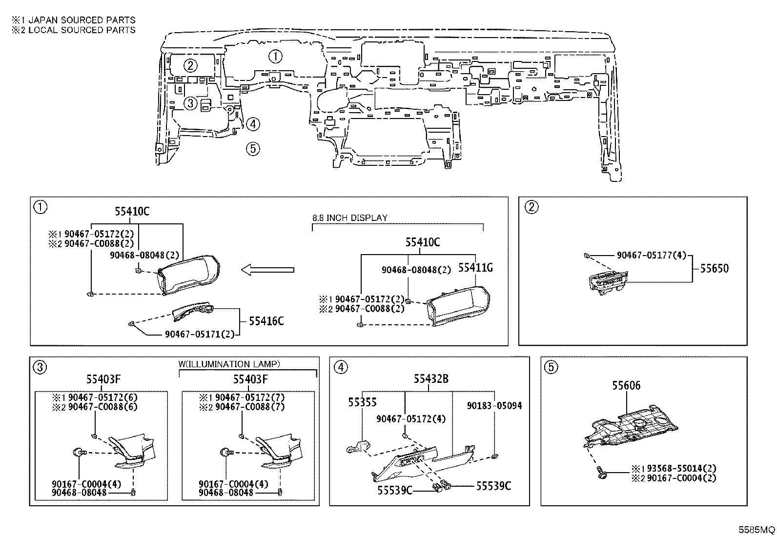 55650-02730 REGISTER ASSY, INSTRUMENT PANEL, NO.1 product image