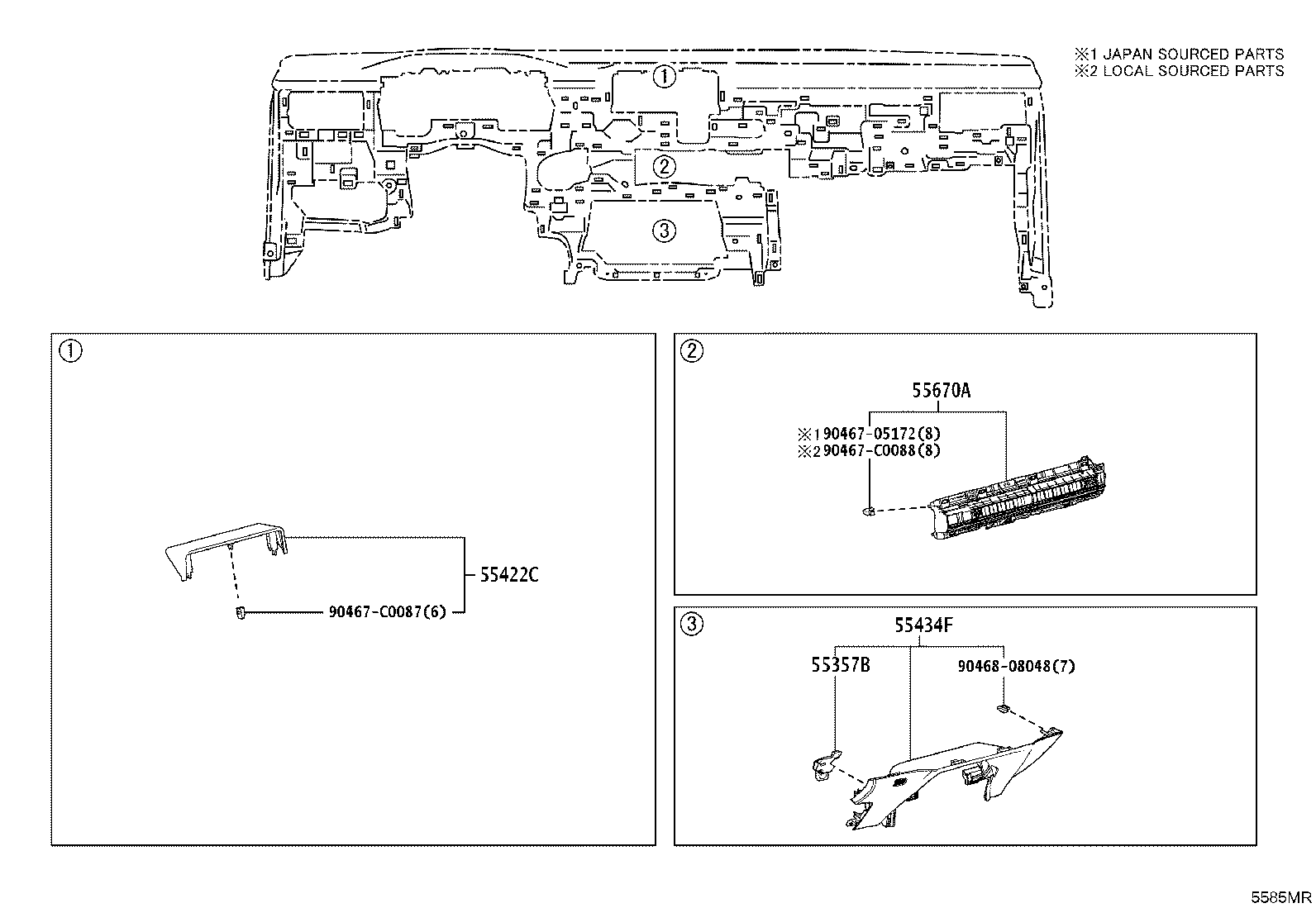 55650-02730 REGISTER ASSY, INSTRUMENT PANEL, NO.1 product image