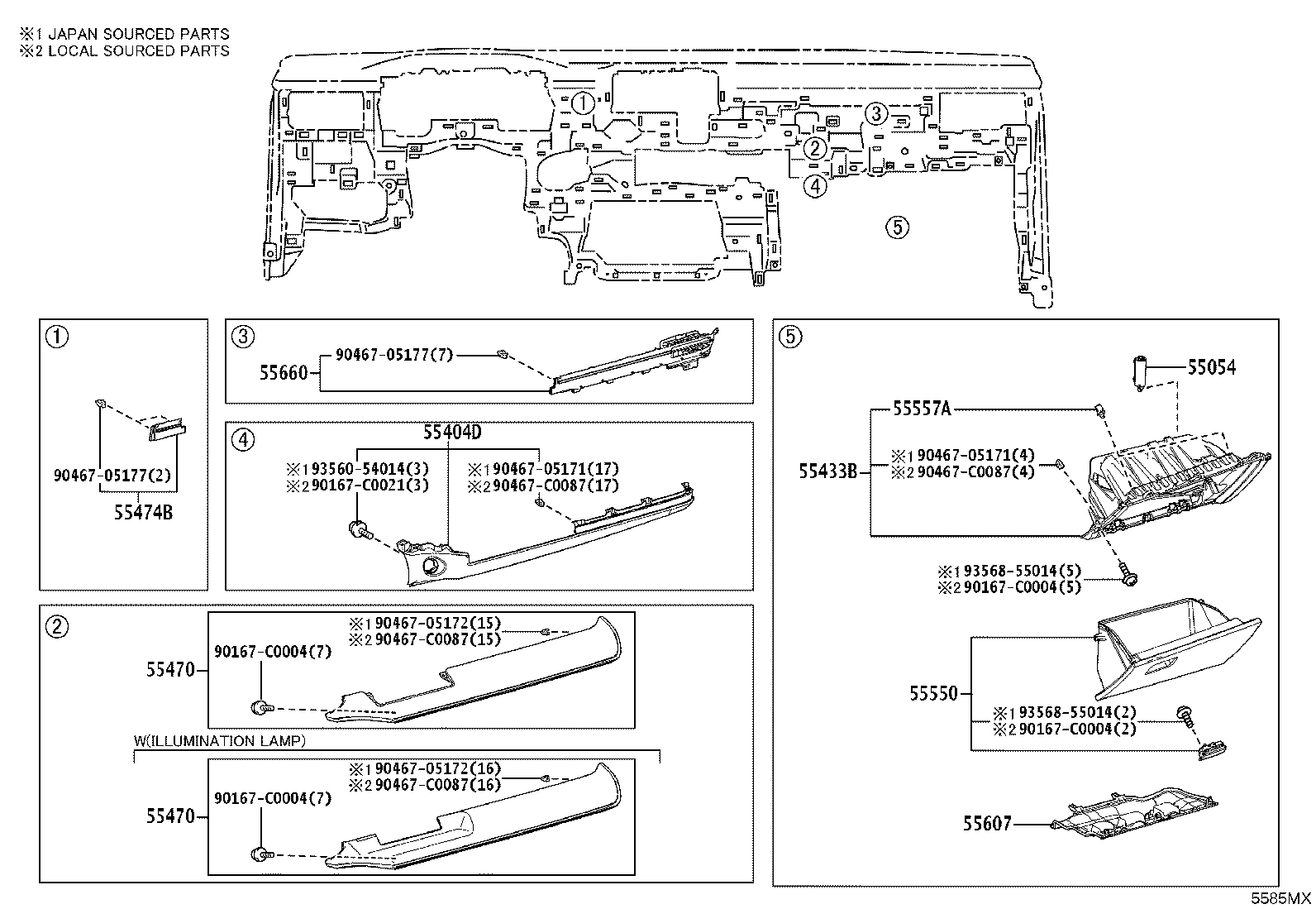 55355-02640 CUSHION, INSTRUMENT PANEL, NO.1 product image