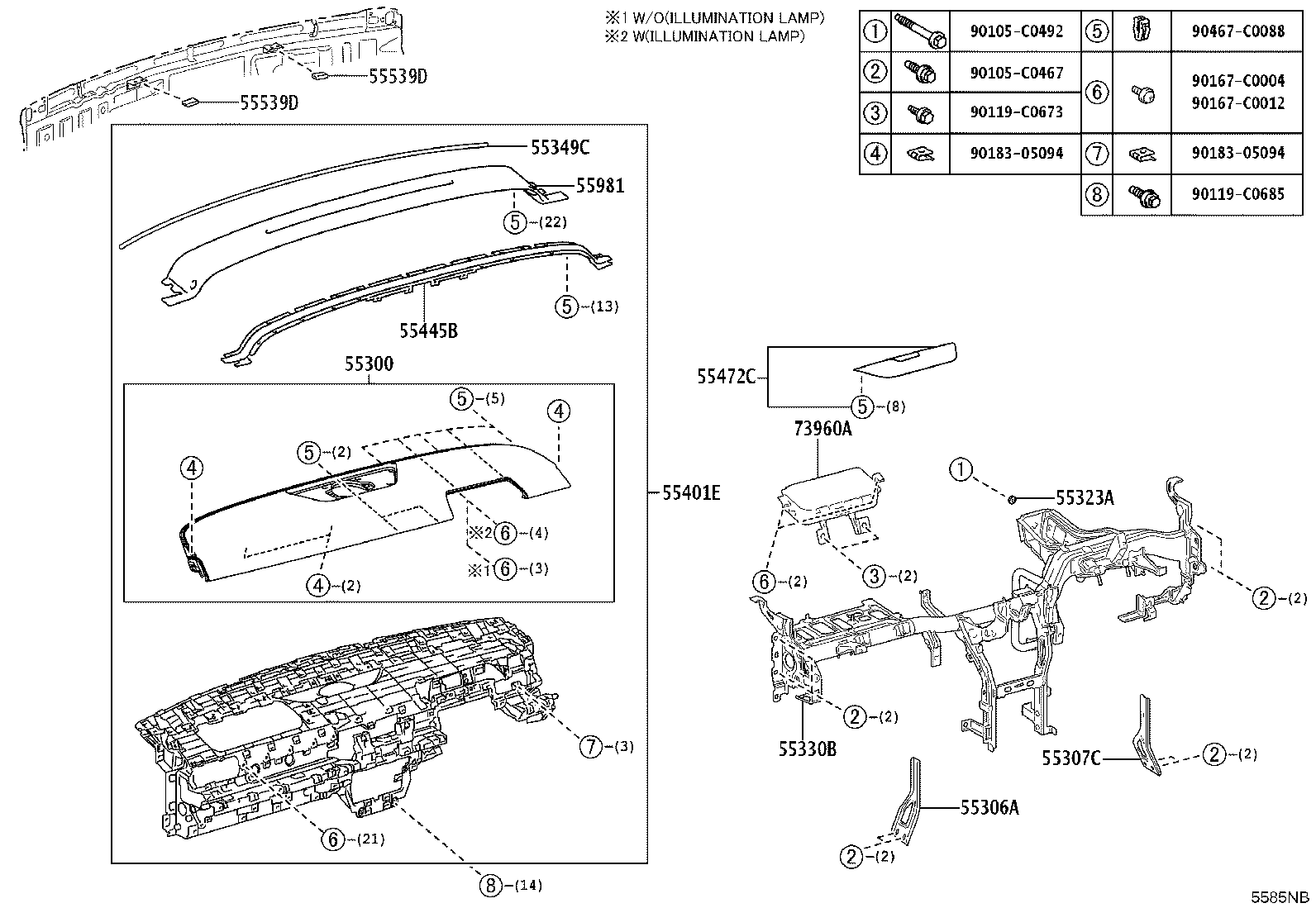 55405-YL030 PANEL SUB-ASSY, INSTRUMENT CLUSTER FINISH, CENTER product image