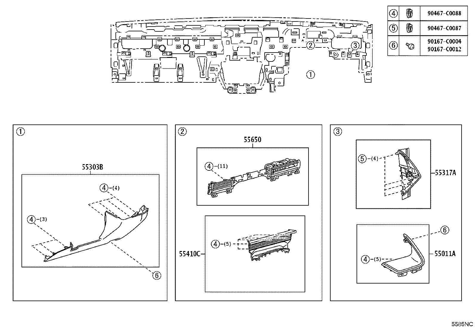 55405-YL030 PANEL SUB-ASSY, INSTRUMENT CLUSTER FINISH, CENTER product image