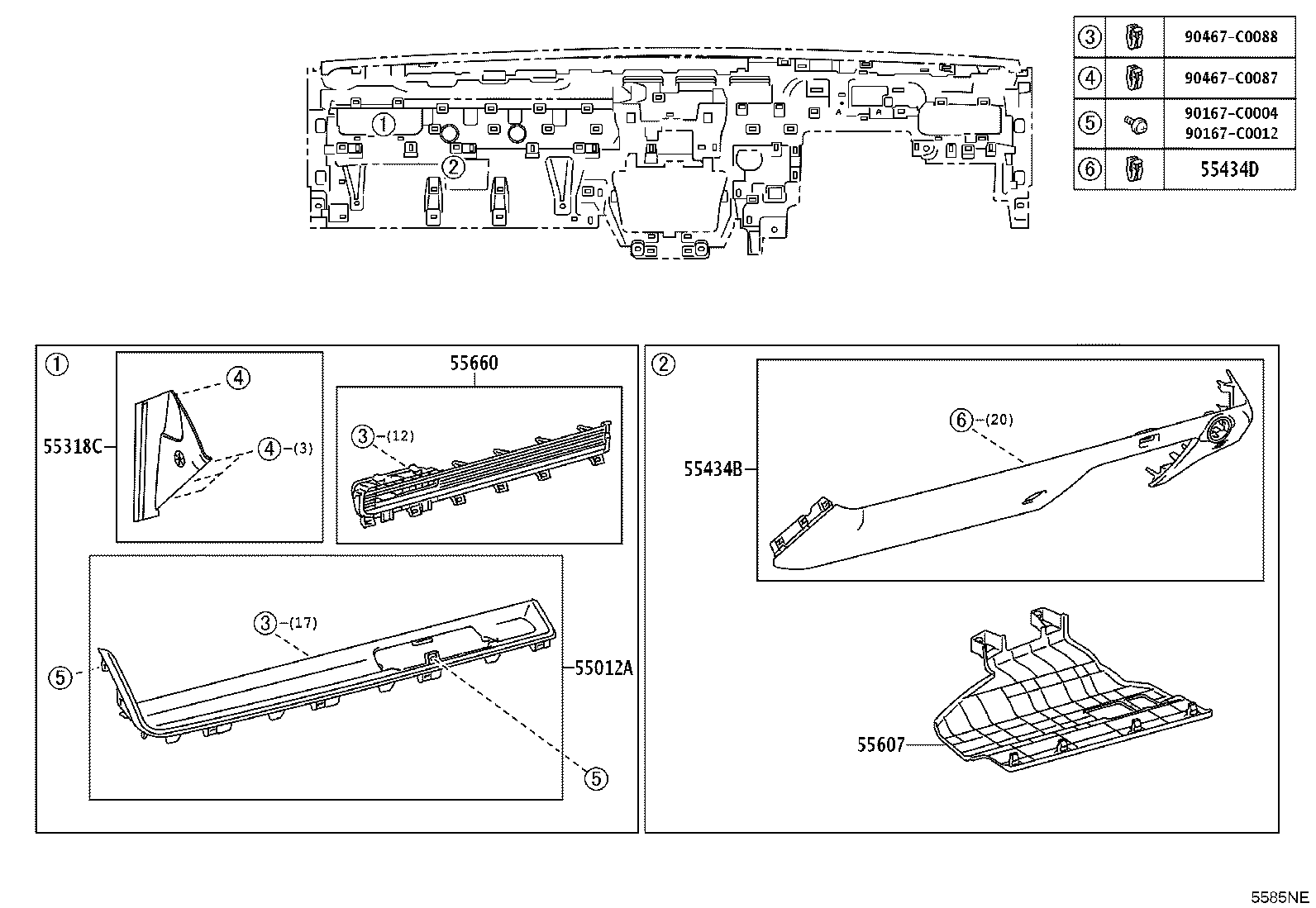 55405-YL030 PANEL SUB-ASSY, INSTRUMENT CLUSTER FINISH, CENTER product image