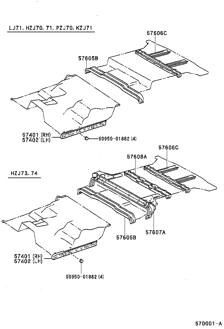 57659-60030 MEMBER, REAR FLOOR CROSS, REAR INNER product image