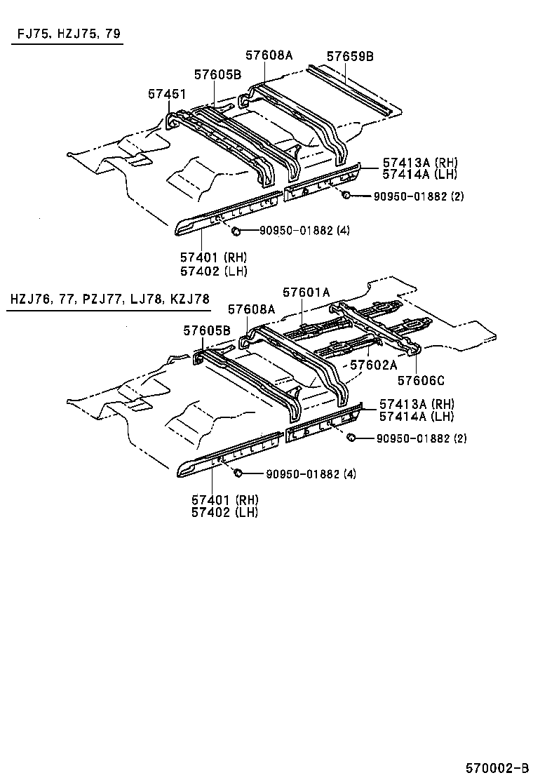 57659-60030 MEMBER, REAR FLOOR CROSS, REAR INNER product image