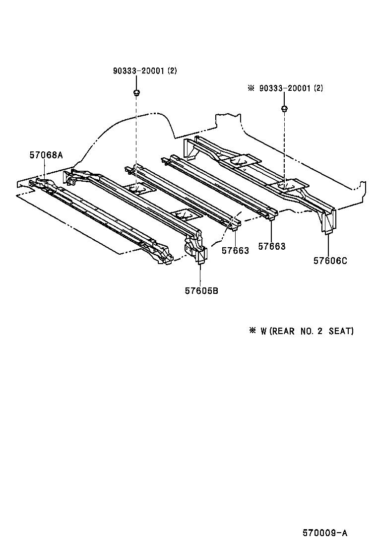 57606-0B030 MEMBER SUB-ASSY, REAR FLOOR CROSS, NO.2 product image