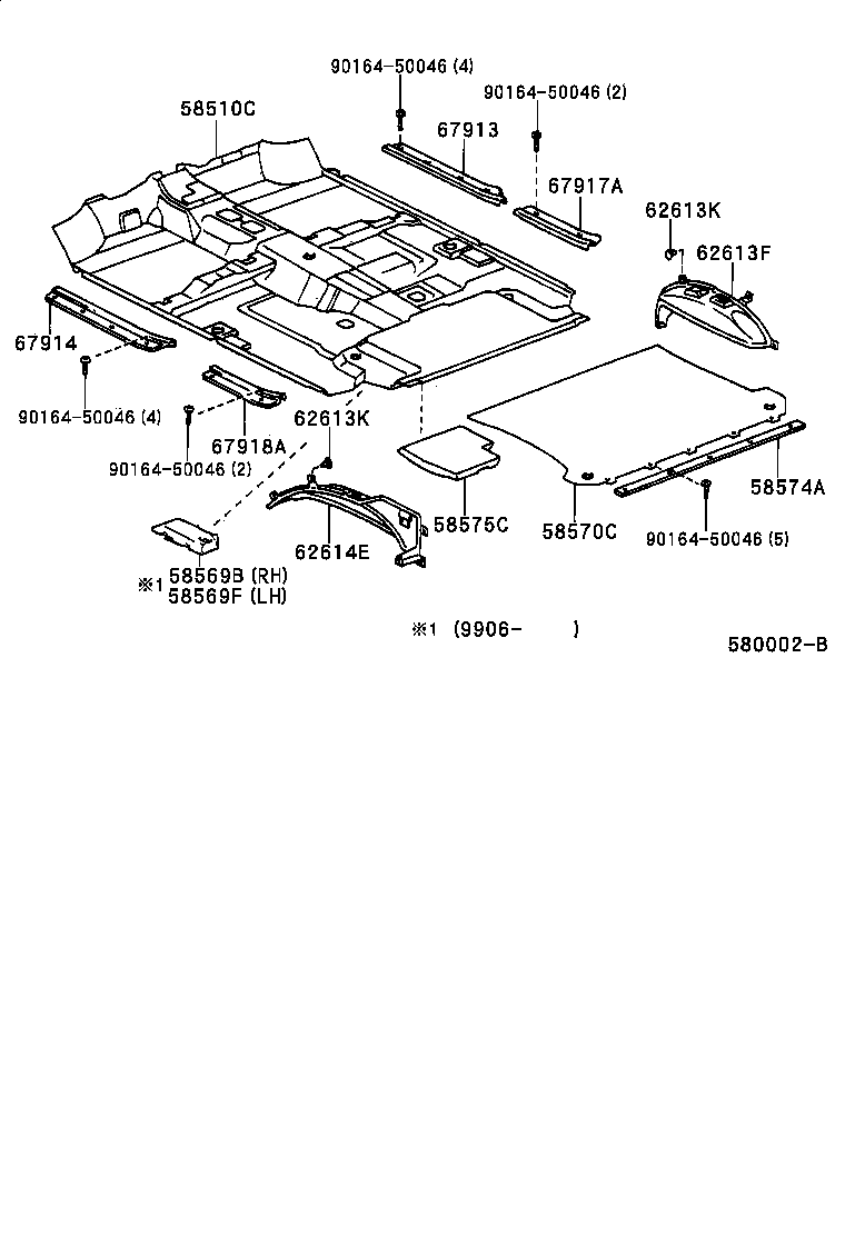 58569-60010 PAD, FRONT FLOOR SIDE, LH product image