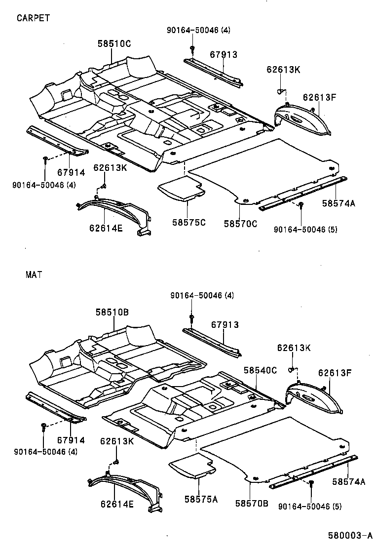 58540-60280-B0 MAT ASSY, FLOOR, REAR product image