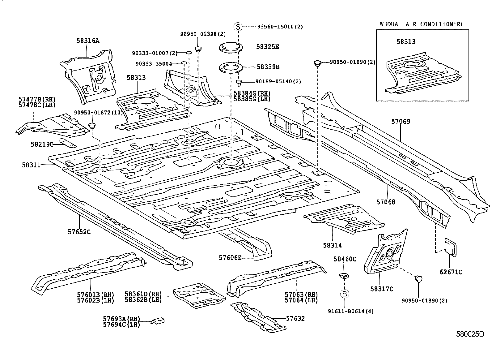 58219-60010 PLATE, CENTER FLOOR REAR END product image