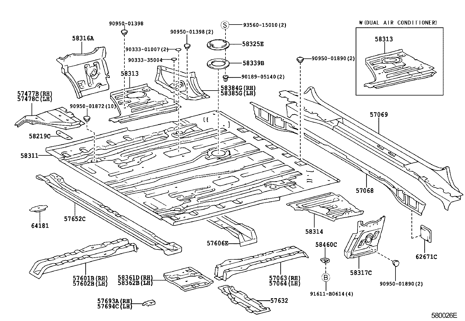58314-60070 PANEL, REAR FLOOR SIDE, LH product image