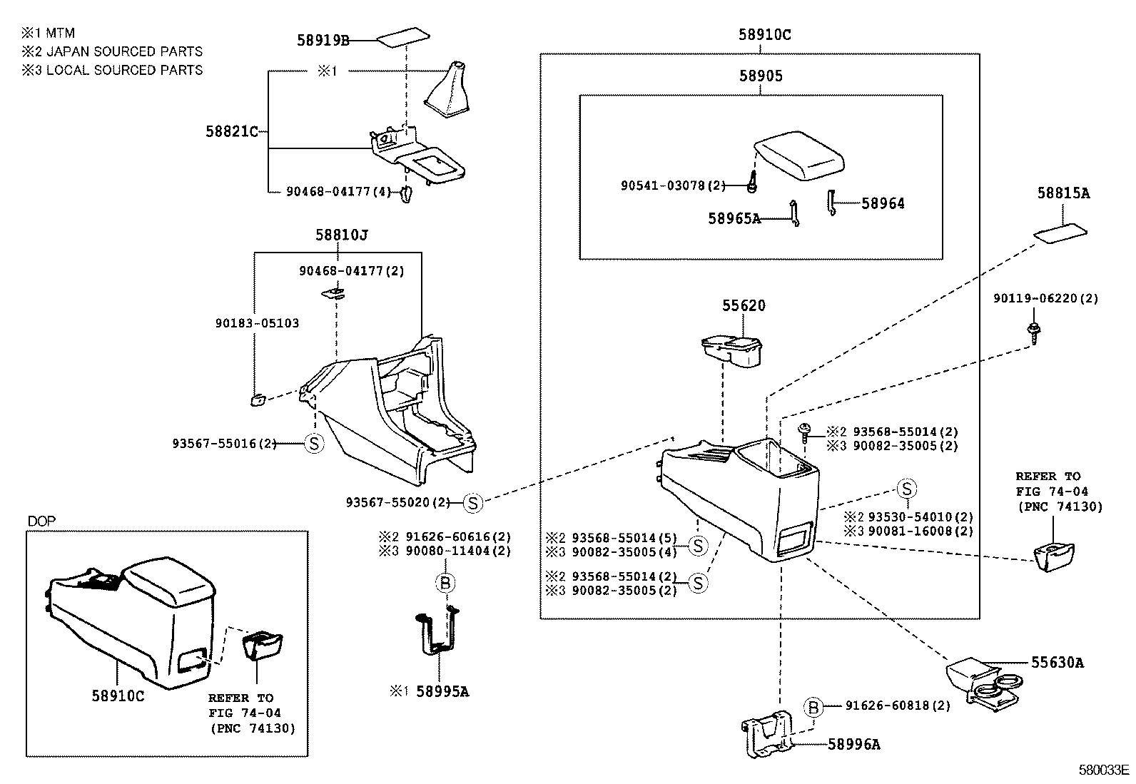 Toyota 55630-33010-E0 HOLDER, REAR CONSOLE BOX, CUP