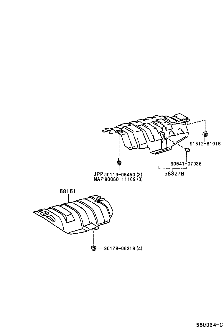 58327-33040 INSULATOR, MAIN MUFFLER HEAT product image