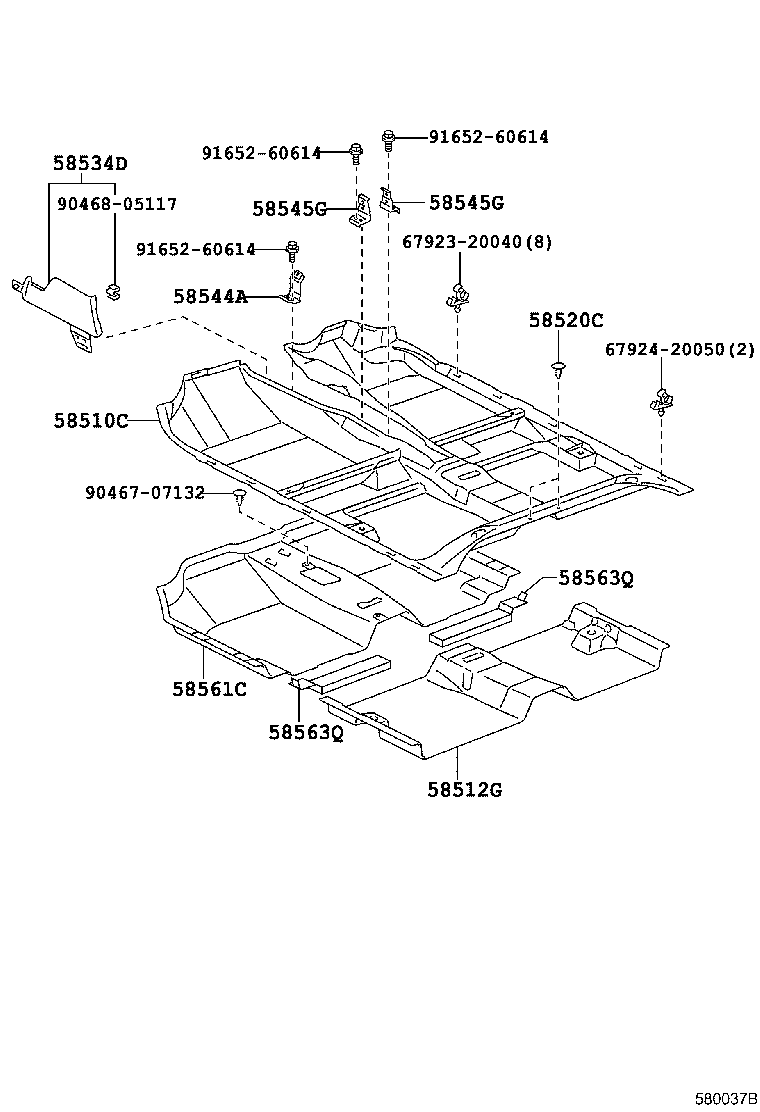58510-2D880-B0 CARPET ASSY, FRONT FLOOR, FRONT product image