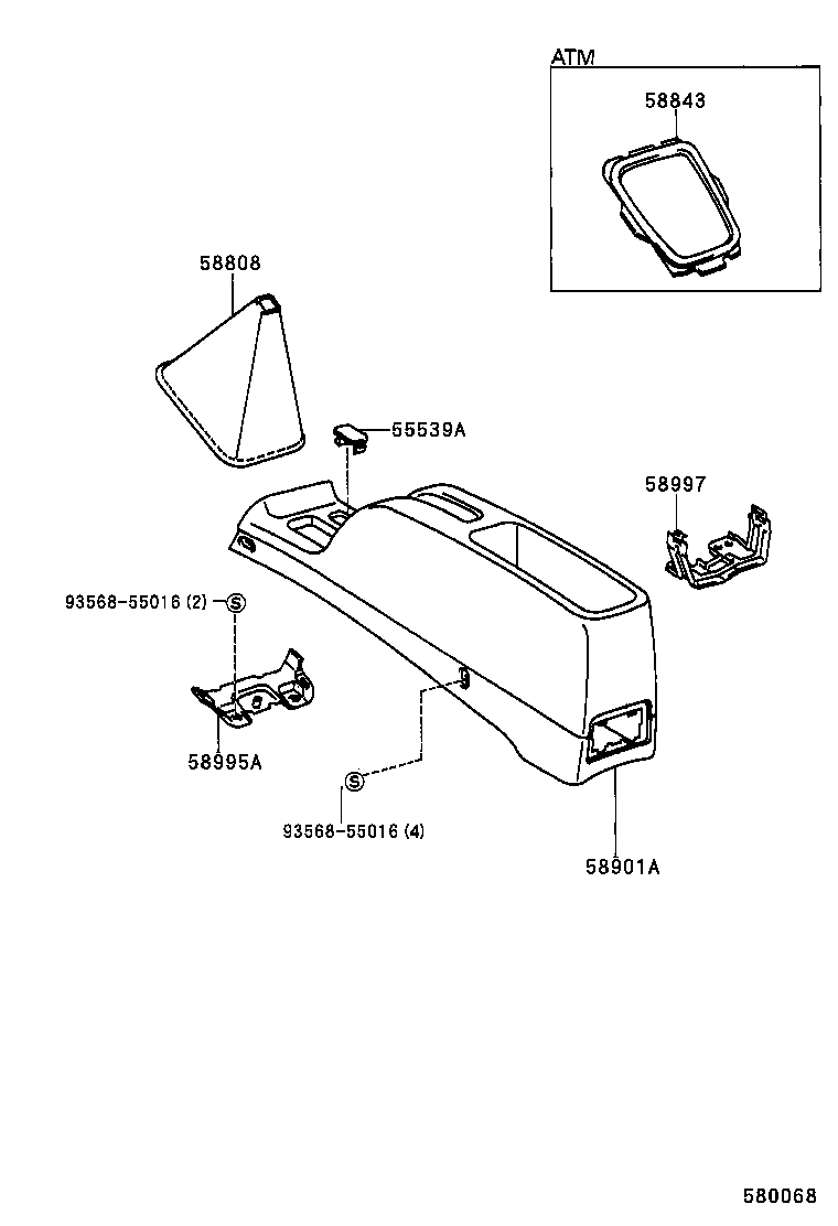 58901-16130-B0 BOX SUB-ASSY, CONSOLE, REAR product image