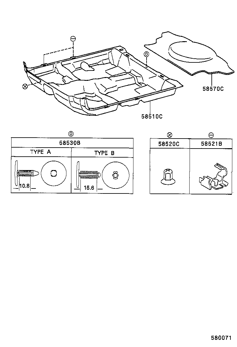 58571-16360-B0 CARPET ASSY, REAR FLOOR product image