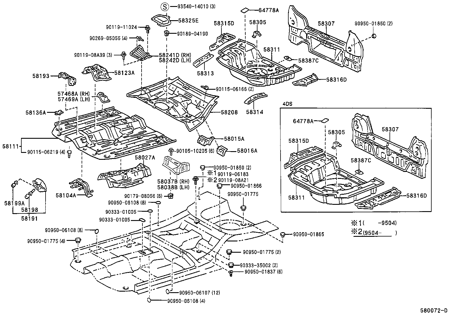 58037-16020 REINFORCE, CENTER PILLAR TO FLOOR, RH product image