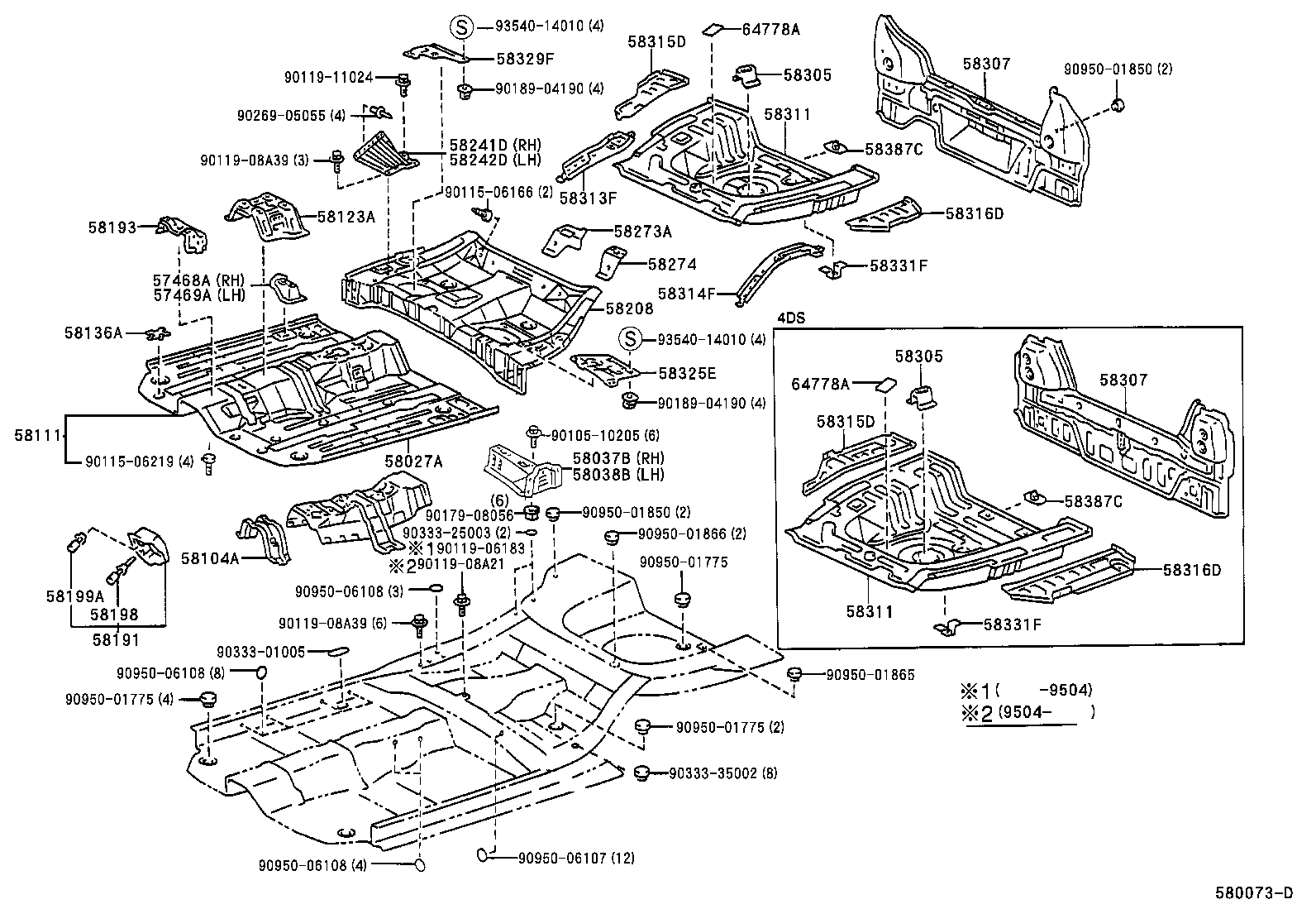 58037-16020 REINFORCE, CENTER PILLAR TO FLOOR, RH product image