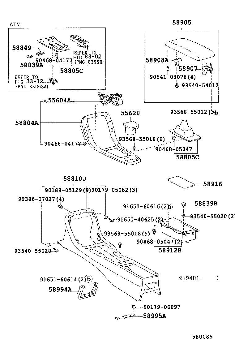 58994-24040 BRACKET, CONSOLE BOX MOUNTING, NO.4 product image