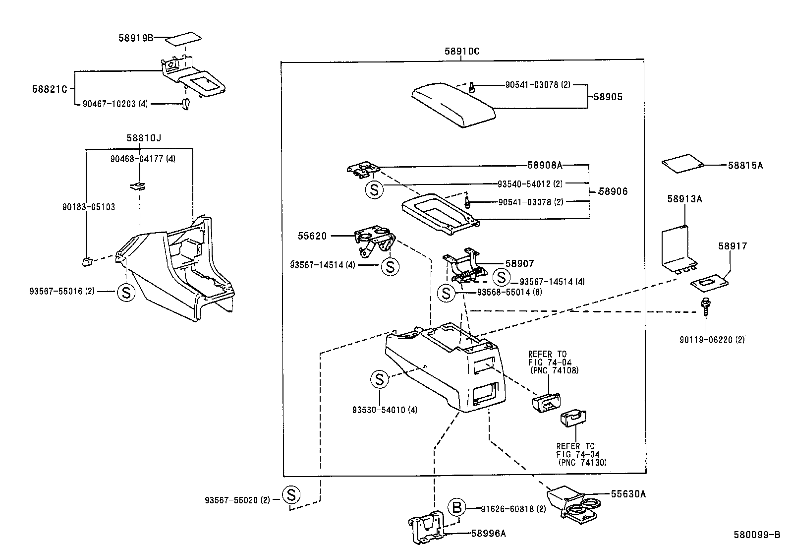 58910-33082-G2 BOX ASSY, CONSOLE, REAR product image