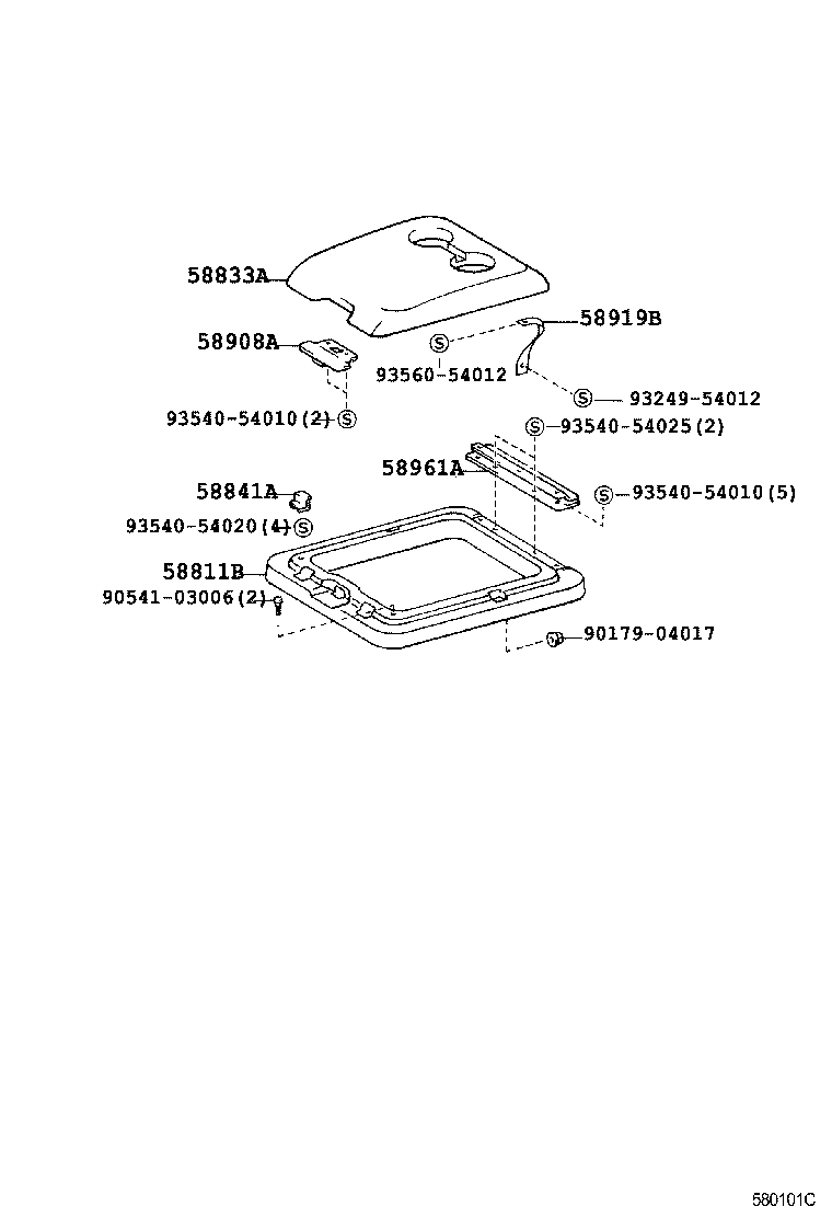 58834-26030 COVER, CONSOLE, LOWER product image