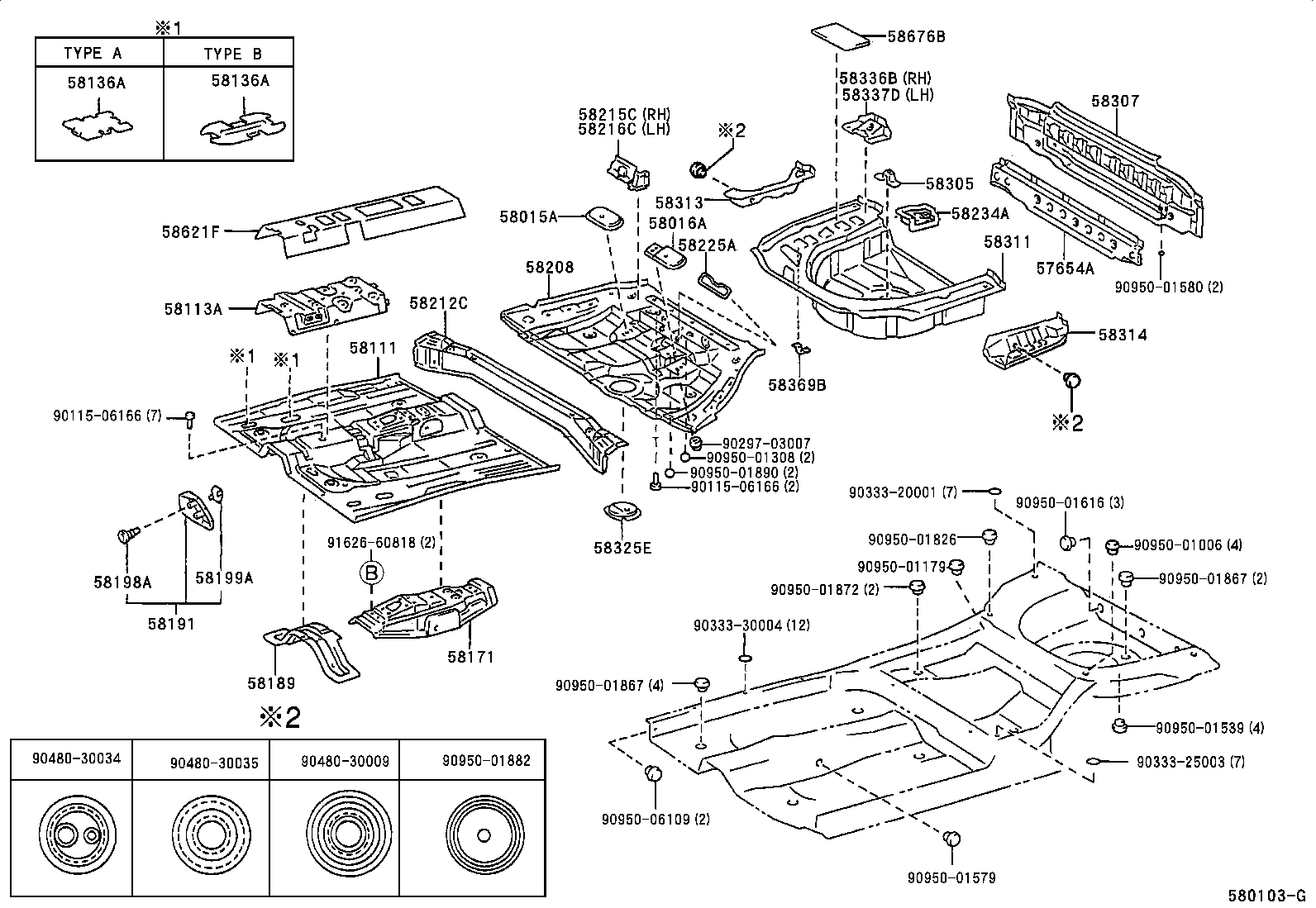 58013-33040 PANEL, FRONT FLOOR, CENTER product image
