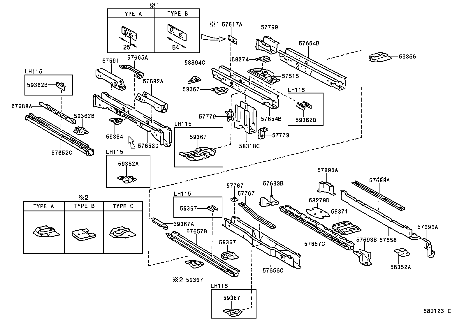57023-26010 MEMBER SUB-ASSY, REAR SIDE, RH product image