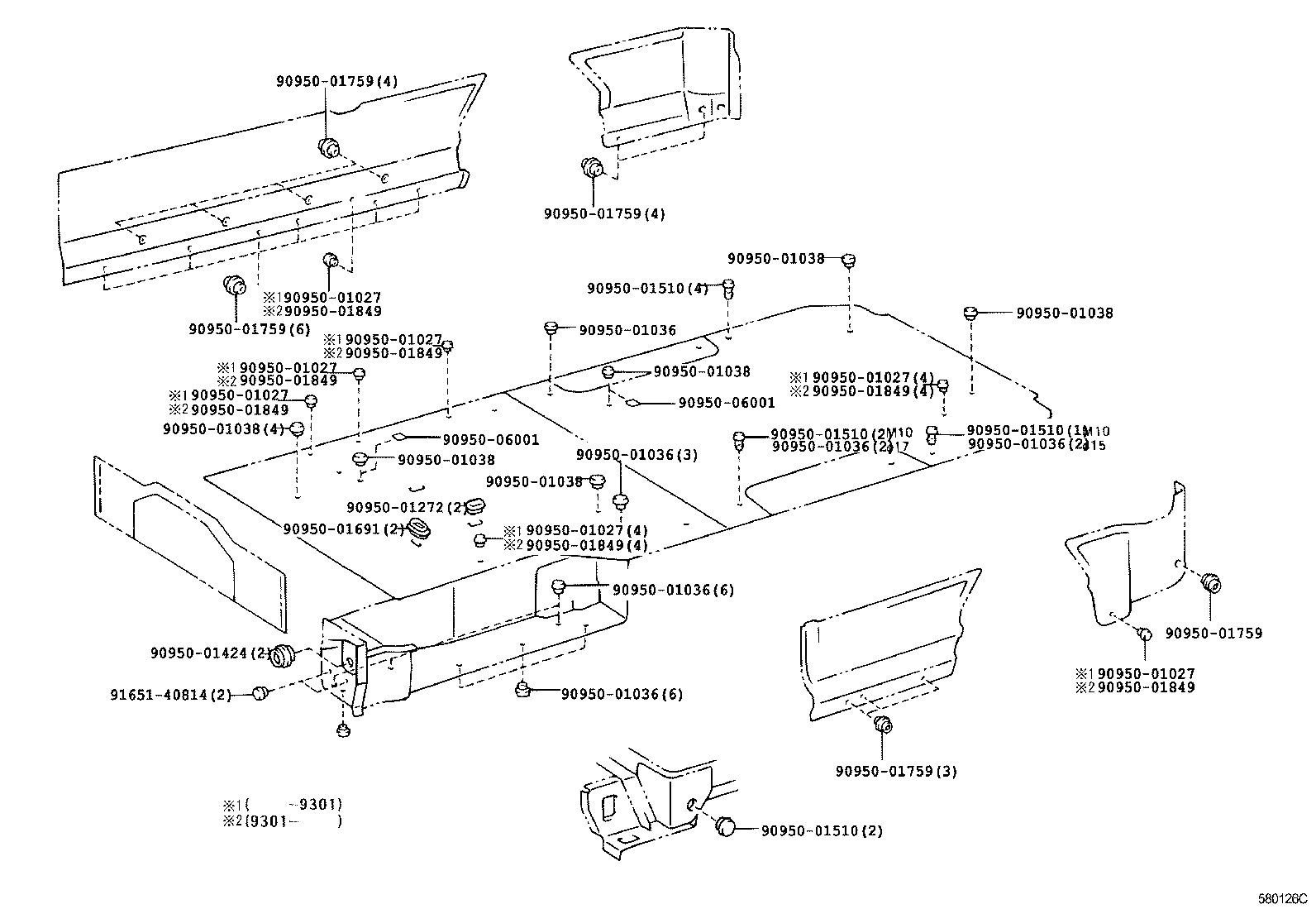 57024-26120 MEMBER SUB-ASSY, REAR SIDE, LH product image