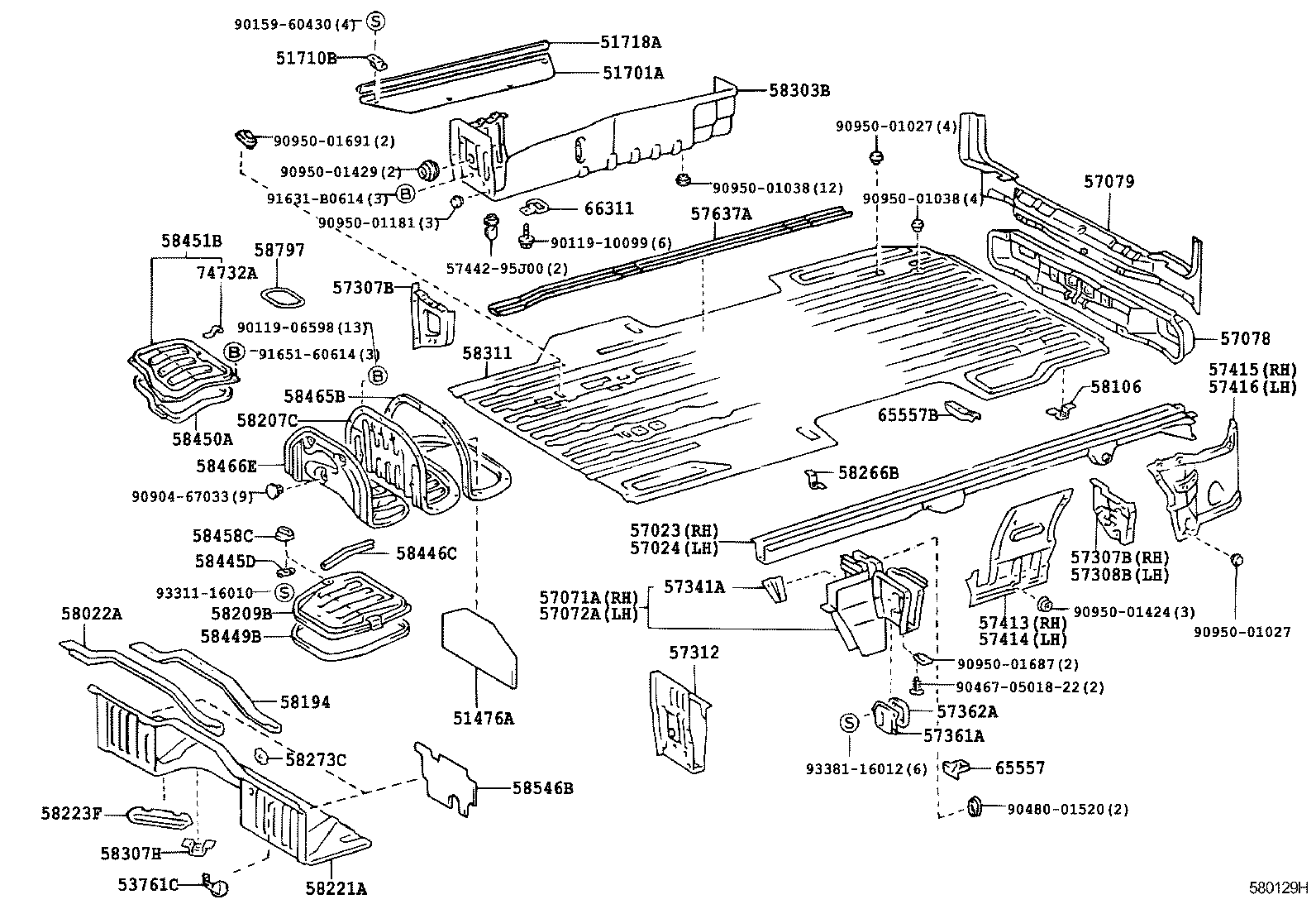 57024-26120 MEMBER SUB-ASSY, REAR SIDE, LH product image