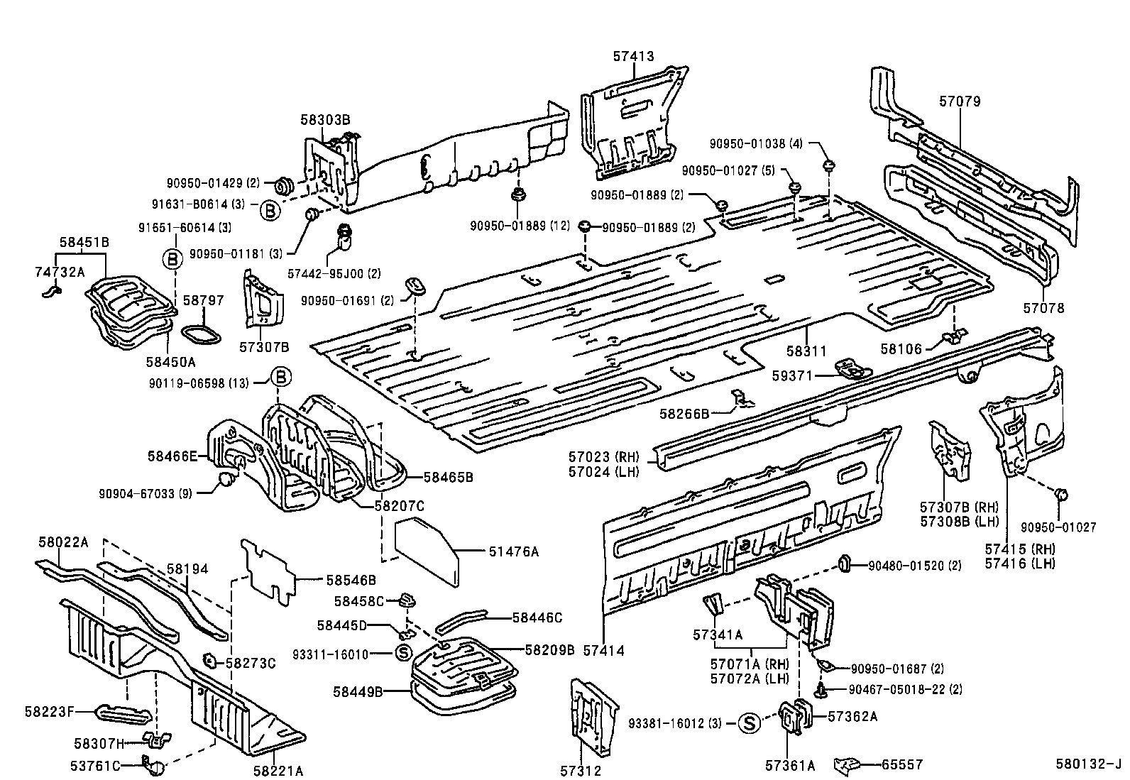 57024-26120 MEMBER SUB-ASSY, REAR SIDE, LH product image