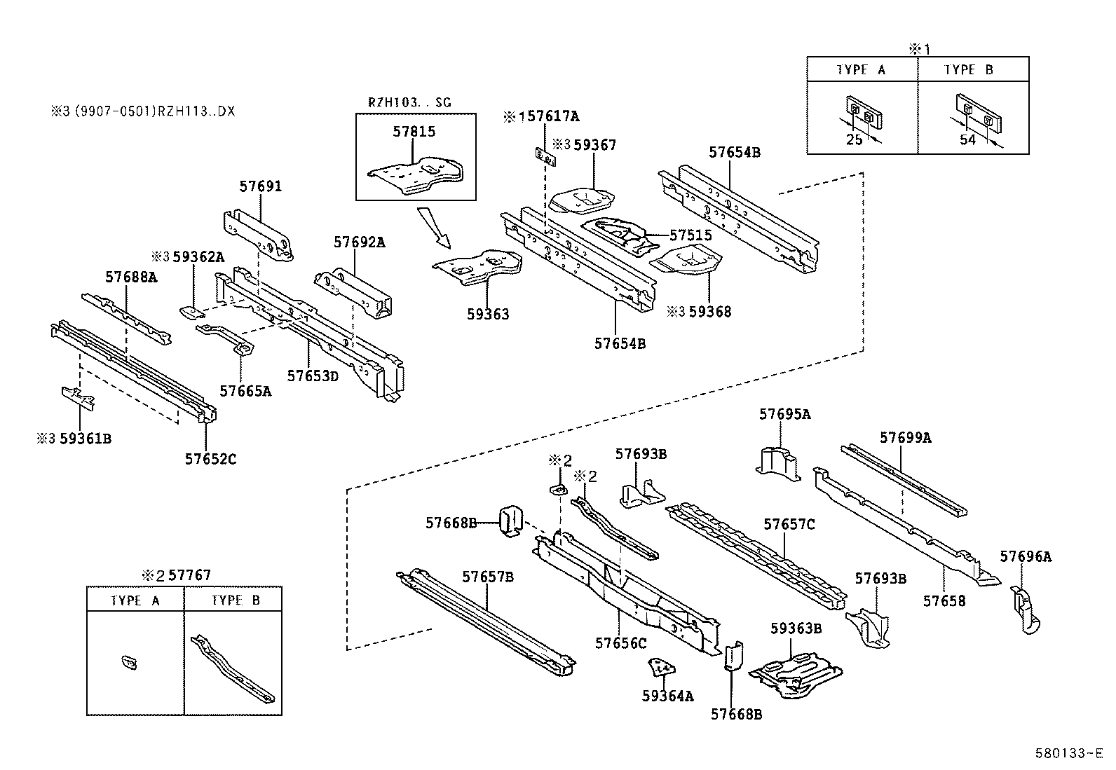 57024-26120 MEMBER SUB-ASSY, REAR SIDE, LH product image