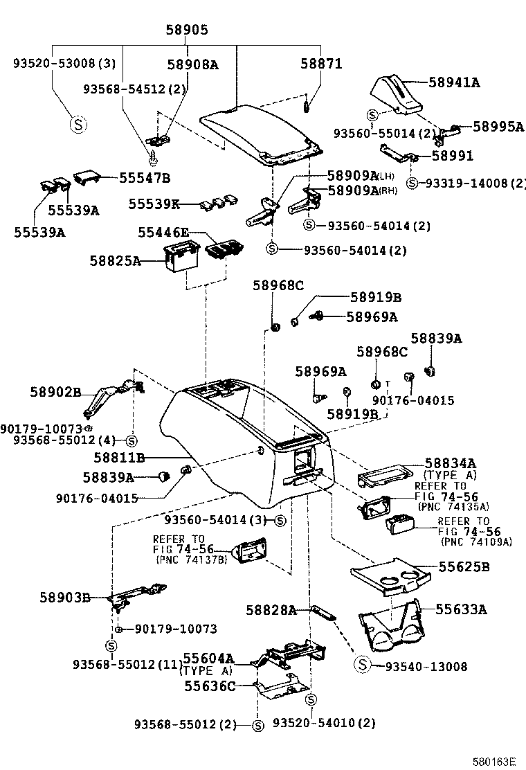 58834-26030 COVER, CONSOLE, LOWER product image