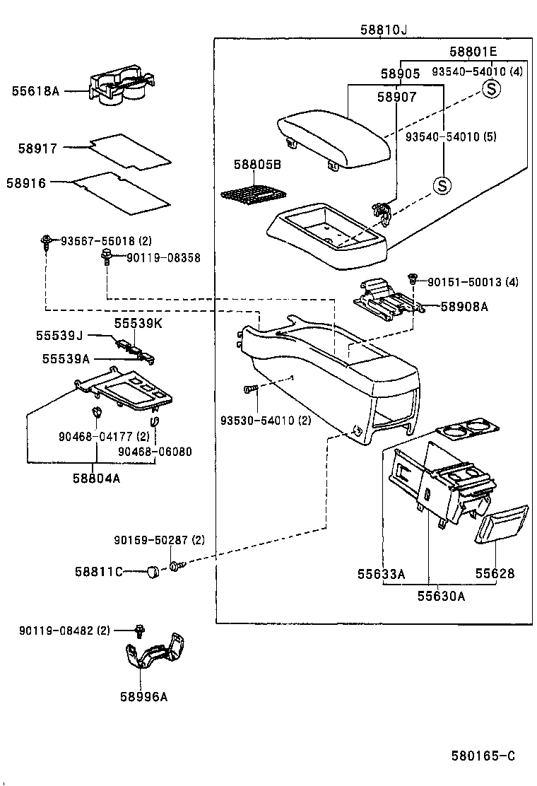 58804-22180 PANEL SUB-ASSY, CONSOLE, UPPER product image