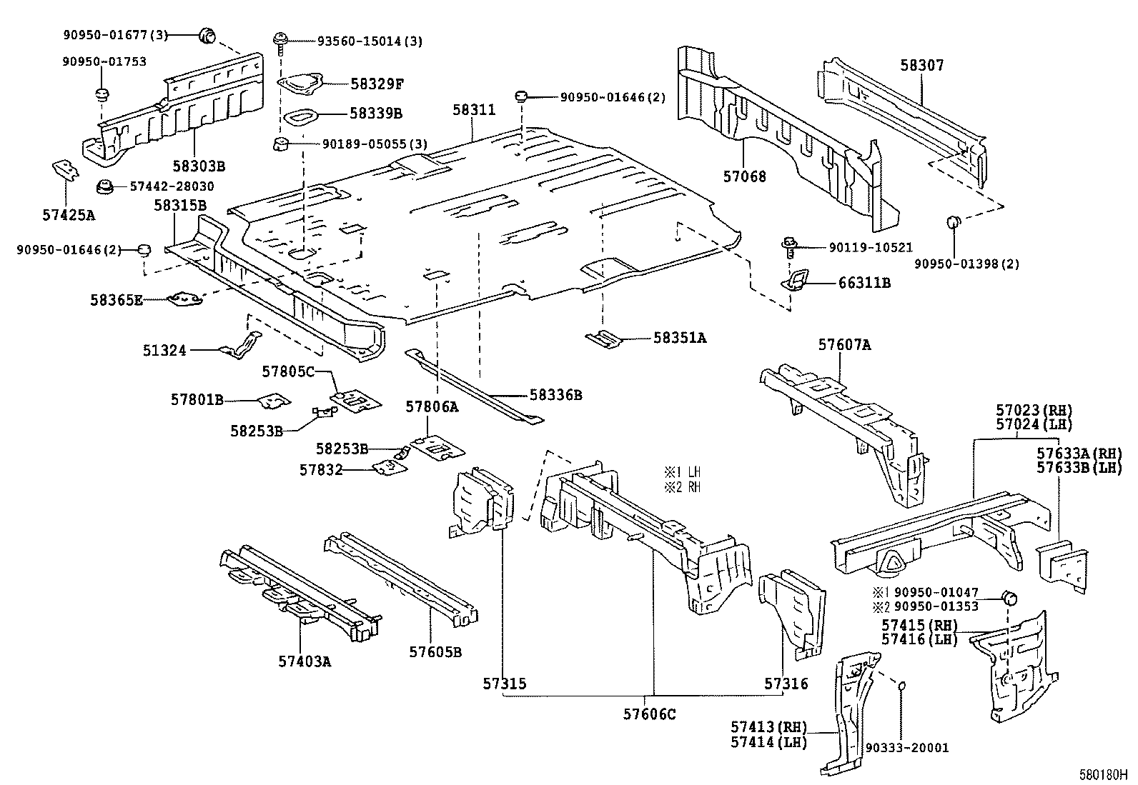 51521-28020 BRACE, LOWER ARM BRACKET, RH product image