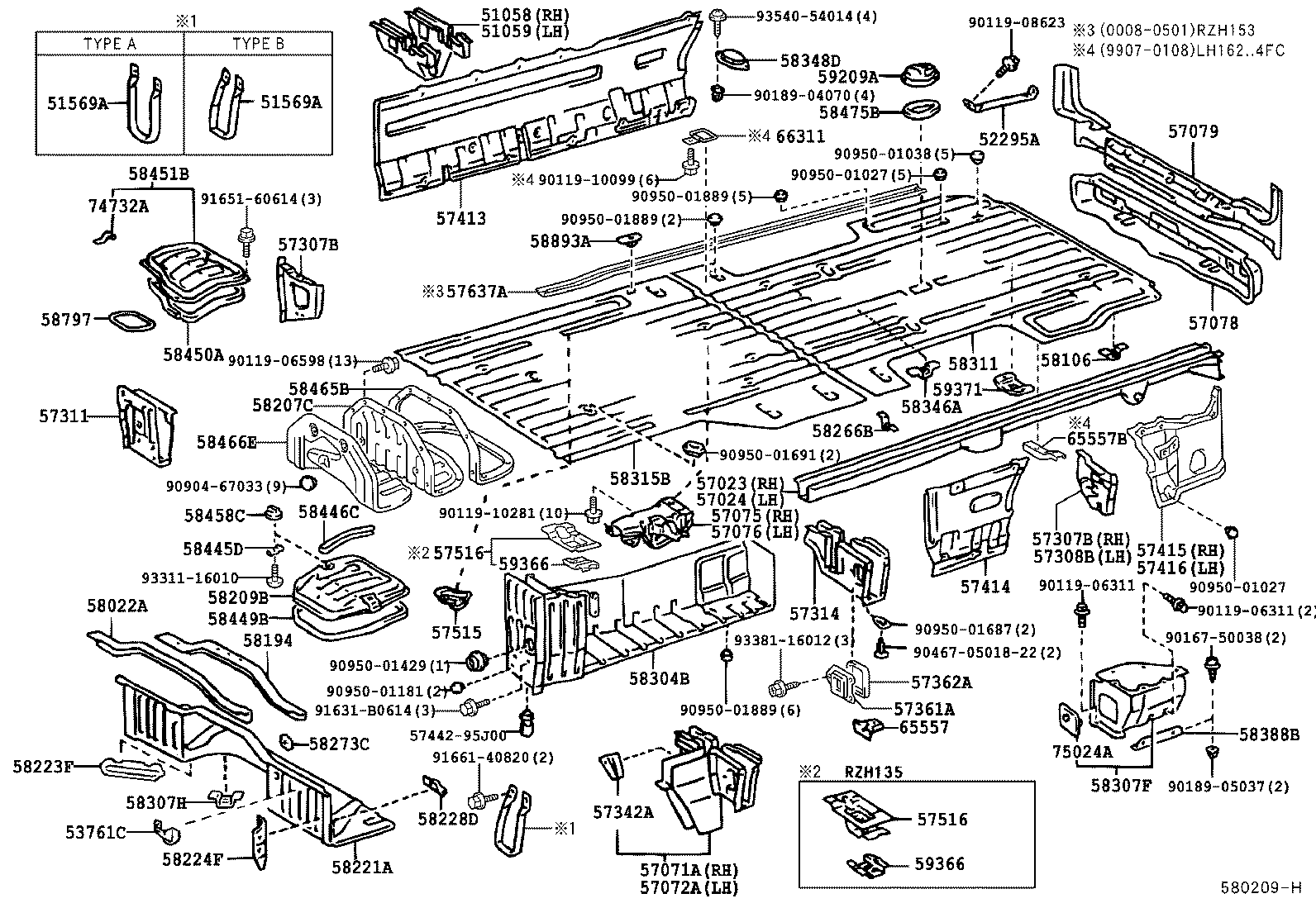 57024-26120 MEMBER SUB-ASSY, REAR SIDE, LH product image