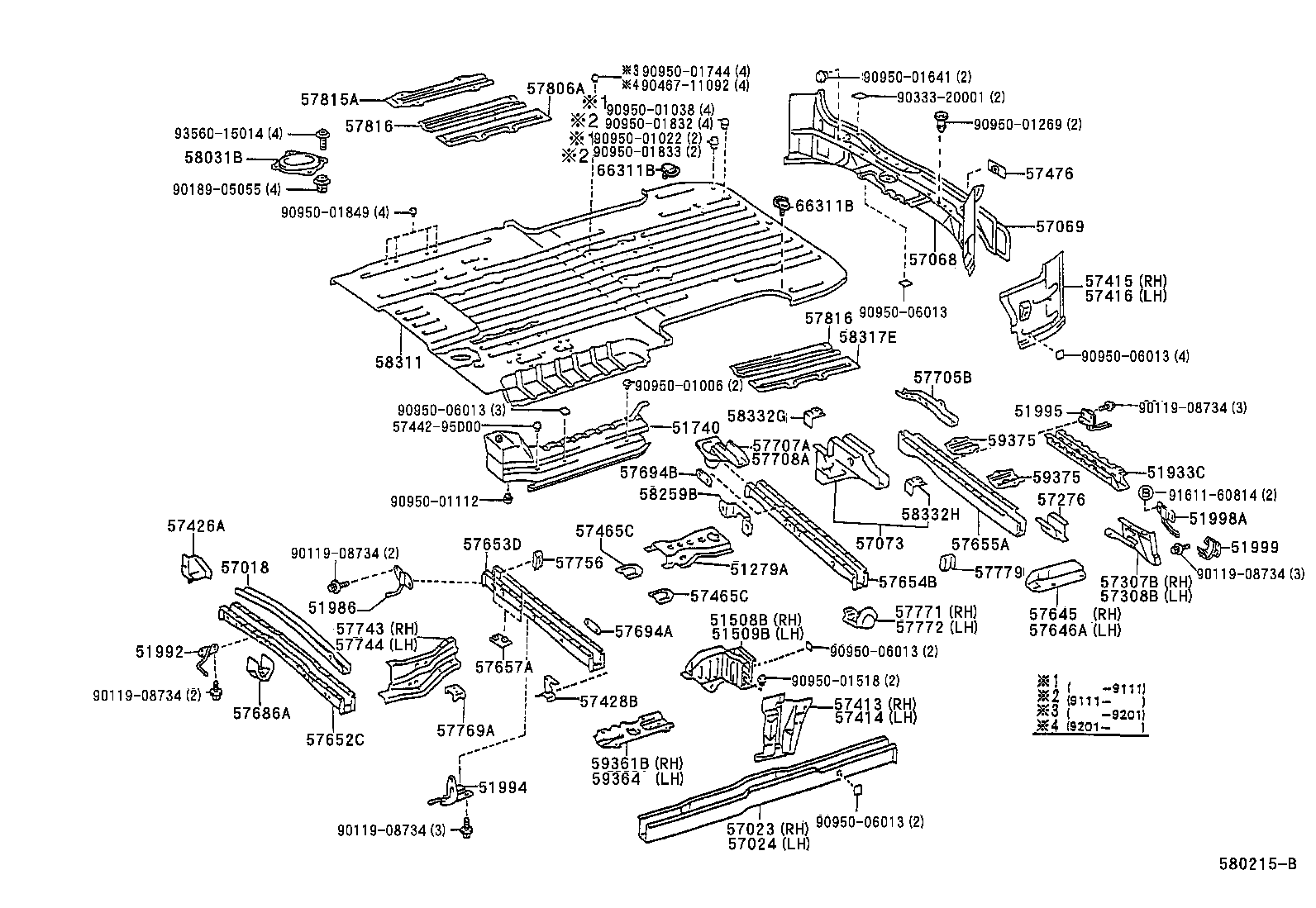 58311-28520 PAN, REAR FLOOR product image